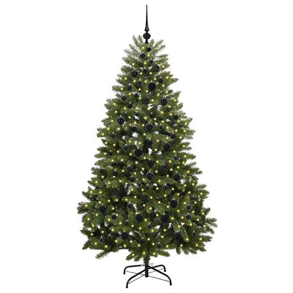 vidaXL Kunstigt juletr&aelig; med 300 LED'er Gr&oslash;n 210 cm PVC og metal
