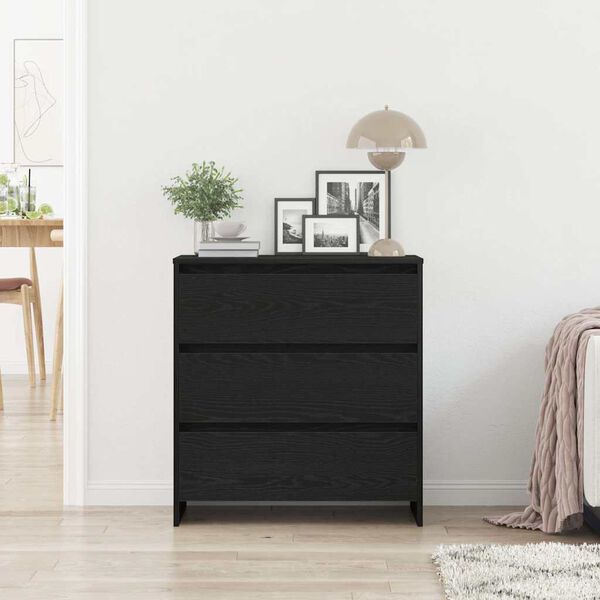 vidaXL sk&aelig;nk 70x41x75 cm konstrueret tr&aelig; sort egetr&aelig;sfarve