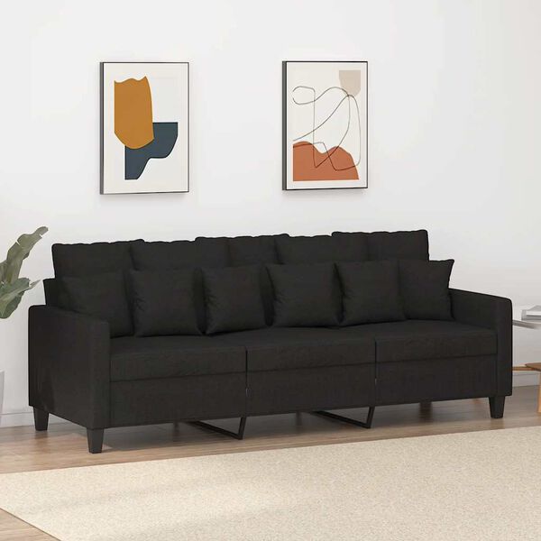 vidaXL 3-personers sofa 180 cm stof sort