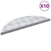 vidaXL Trappe Tread Halvm&aring;ne 10 pcs S&oslash;lv 60 x 18 cm Aluminium