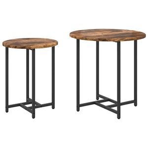 vidaXL Sidebordss&aelig;t 2 stk. R&oslash;get Eg og Sort 50 x 50 x 50 cm