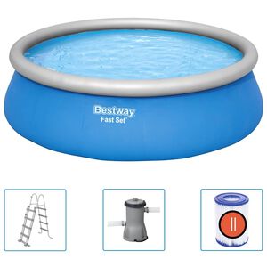 Bestway Fast Set oppusteligt swimmingpools&aelig;t rundt 457x122 cm