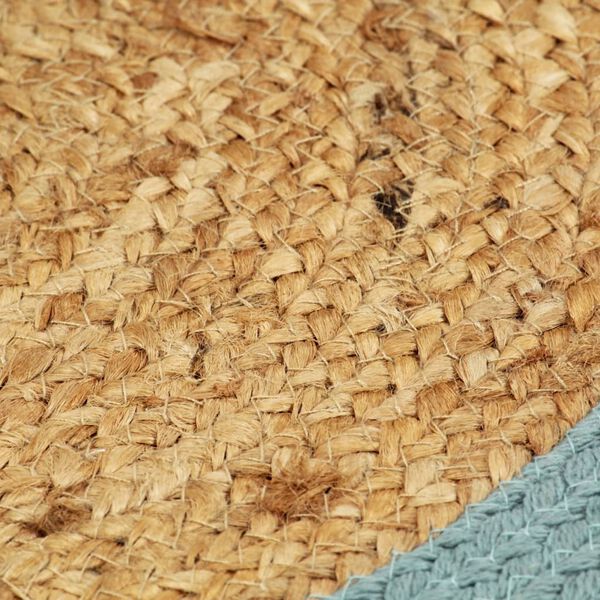 vidaXL d&aelig;kkeservietter 6 stk. 38 cm jute og bomuld natur og gr&oslash;n