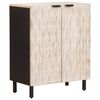 vidaXL Sideboard 60 x 33 x 75 cm Massivt mangotr&aelig; Hvid Vask Finish