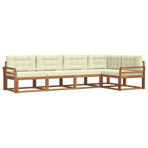 vidaXL Udend&oslash;rs sofagruppe med pude 5 pcs Naturlig og Fl&oslash;de