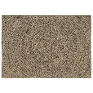 vidaXL Omr&aring;de t&aelig;ppe Naturfarvet og sort 120 x 170 cm Jute