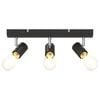 vidaXL Loftsspot med spotlights Sort 38 x 6,5 x 11,5 cm Metal