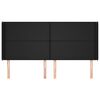 vidaXL sengegavl med kanter 183x16x118/128 cm kunstl&aelig;der sort