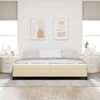 vidaXL Box spring seng med madras Creme 200 x 200 cm Stof