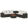 vidaXL Sofa S&aelig;t 8 stk. Sort og Cremehvid Poly Rattan og St&aring;l