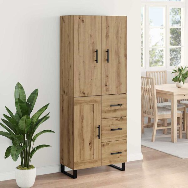vidaXL Highboard med skuffe 2 pcs Artisan Egetr&aelig; 69,5 x 34 x 180 cm