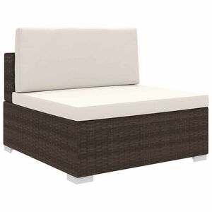 vidaXL midtermodul til havesofa med hynder polyrattan brun