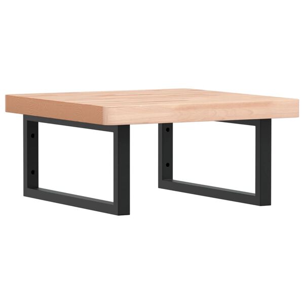 vidaXL badeværelseshylde stål og massivt bøgetræ