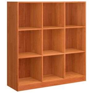 vidaXL Bogskab Voks brun 104 x 33 x 110 cm Massiv fyrretr&aelig;