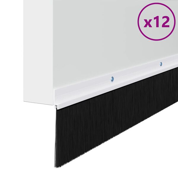 vidaXL Skruemonterede d&oslash;rb&oslash;rste t&aelig;tninger 12 pcs Hvid 100 cm