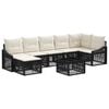 vidaXL Havesofa S&aelig;t 8 stk. Sort polyrattan