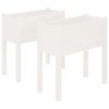 vidaXL plantekasser 2 stk. 70x31x70 cm massivt fyrretr&aelig; hvid