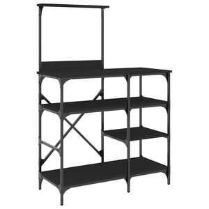 vidaXL k&oslash;kkenreol 90x40x132 cm konstrueret tr&aelig; og metal sort