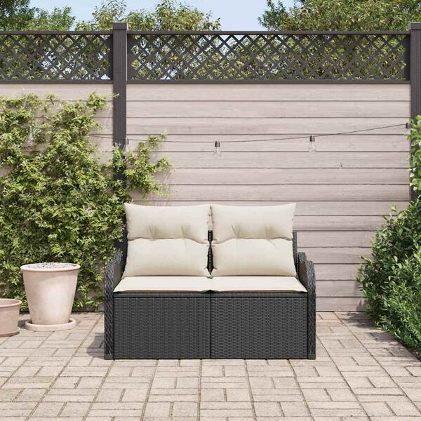 vidaXL Havemøbelsofa Sort 121 x 62 x 69cm polyrattan