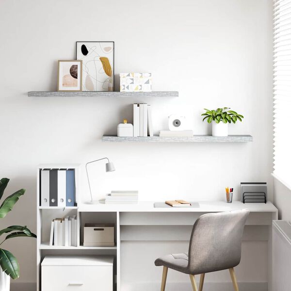 vidaXL v&aelig;ghylder 2 stk. 120x23,5x3,8 cm MDF betongr&aring;