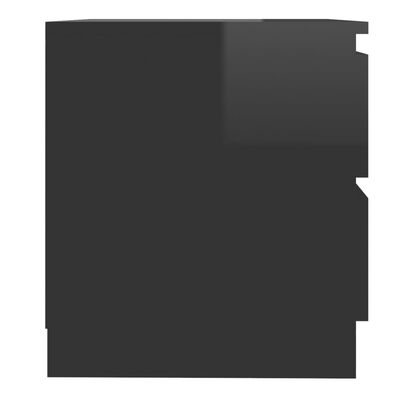 vidaXL sengeskab 50x39x43,5 cm spånplade sort højglans