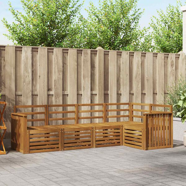 vidaXL Sofas&aelig;t 5 pcs Naturfarvet Massivt Akacietr&aelig;