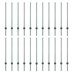 vidaXL Einbetonierter Zaunpfosten 22 stk. Gr&oslash;n 140 cm