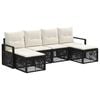 vidaXL Havesofa S&aelig;t 6 stk. Sort polyrattan