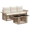 vidaXL Havesofa S&aelig;t 4 stk. Beige og cremehvid polyrattan