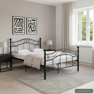vidaXL sengestel 120x200 cm metal sort