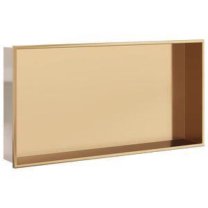 vidaXL brusehylde 62x32x9 cm rustfrit stil b&oslash;rstet guldfarve