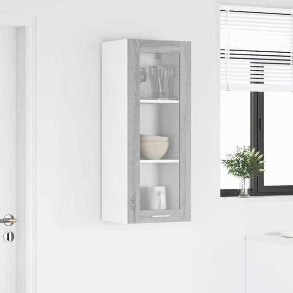 vidaXL H&aelig;ngeskab med d&oslash;r Gr&aring; Sonoma 40 x 31 x 100 cm Konstrueret tr&aelig;