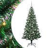 vidaXL Kunstig Forbelyst Juletr&aelig; med stativ Gr&oslash;n 210 cm PVC og metal