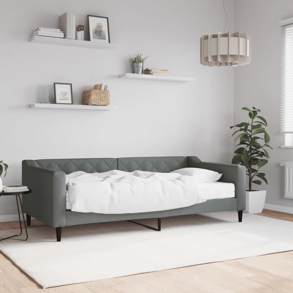 vidaXL daybed med madras 90x190 cm stof mørkegrå