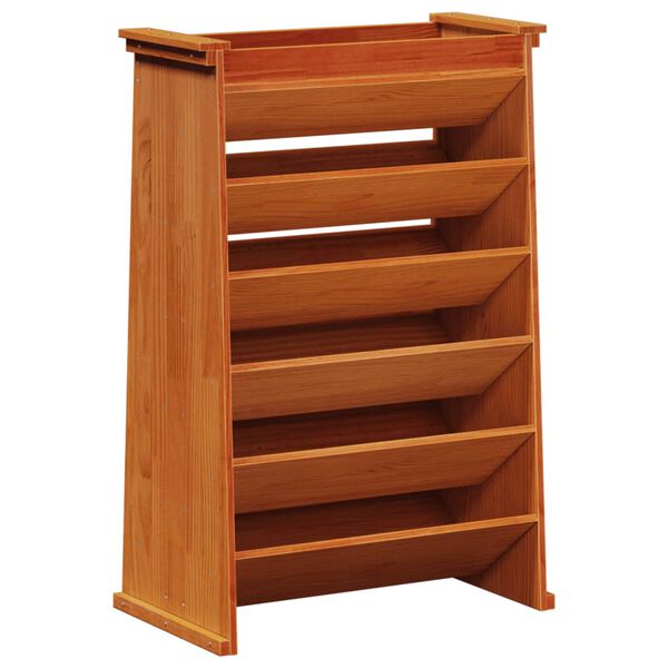 vidaXL plantev&aelig;g 69x40x101,5 cm 6 niveauer massivt fyrretr&aelig; gyldenbrun