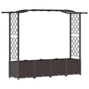 vidaXL H&aelig;vet Bed med Trellis og Tag Brun 204 x 40 x 138 cm PP