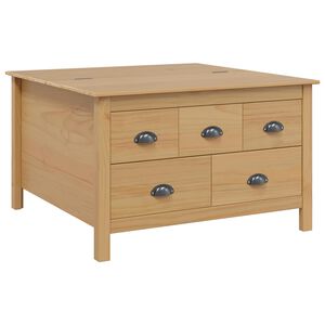 vidaXL Sofabord Honningbrun 79,5 x 79,5 x 49 cm Massivt fyrretr&aelig;