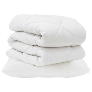 vidaXL Dynebetr&aelig;k S&aelig;t med pude 2 pcs Hvid Microfiber