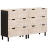 vidaXL Sideboard Hvid Vask Finish Massivt mangotr&aelig;