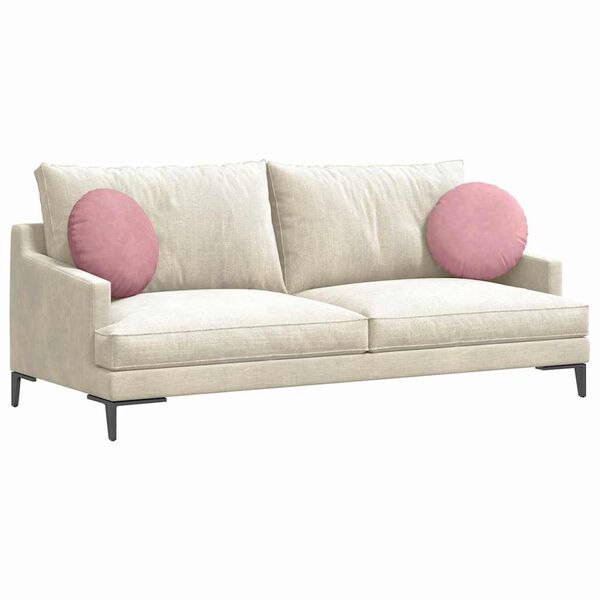 vidaXL Sædepuder 2 pcs Lyserød Ø 40 x 13 cm Fløjl