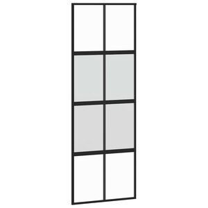 vidaXL skyded&oslash;r 76x205 cm h&aelig;rdet glas og aluminium sort