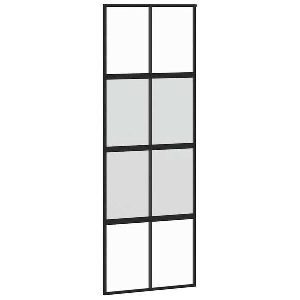 vidaXL skyded&oslash;r 76x205 cm h&aelig;rdet glas og aluminium sort