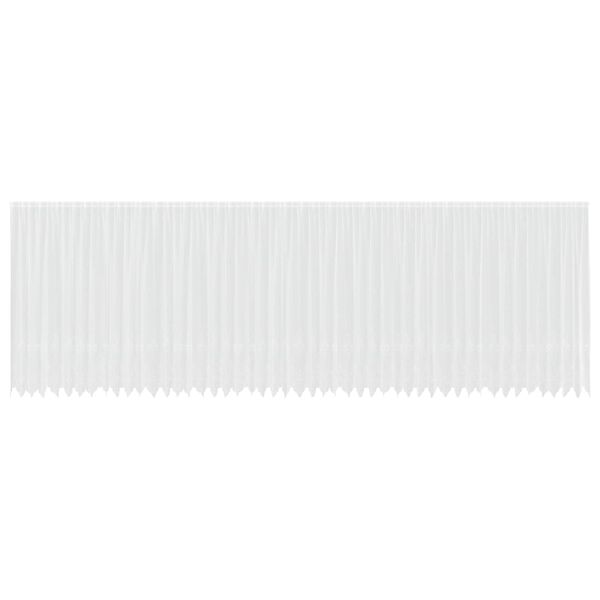vidaXL Lace Gardin med gardiner Blomstret Hvid 220 x 1200 cm Polyester