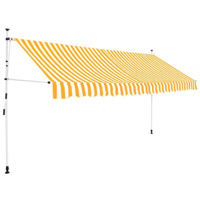 vidaXL foldemarkise manuel betjening 400 cm stribet orange og hvid