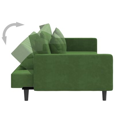 vidaXL 2-personers sovesofa med 2 puder fløjl mørkegrøn