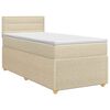vidaXL Boxmadras med topmadras Cremefarvet 100 x 200 cm Stof
