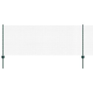vidaXL Svejsede tr&aring;dhegn med stolper 10 x 0,8 m PVC-belagt st&aring;l Gr&oslash;n