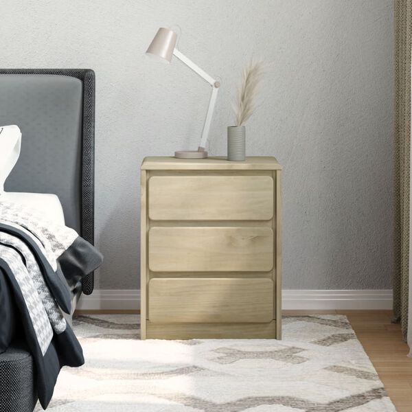 vidaXL sengebord SAUDA 44x35x56 cm massivt fyrretr&aelig; egetr&aelig;sfarvet