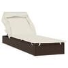 vidaXL liggestol med foldbart tag 213x63x97 cm polyrattan brun