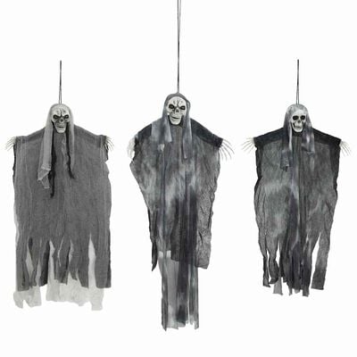 Halloween-hængespøgelser 3 stk. sort 66 x 110 cm